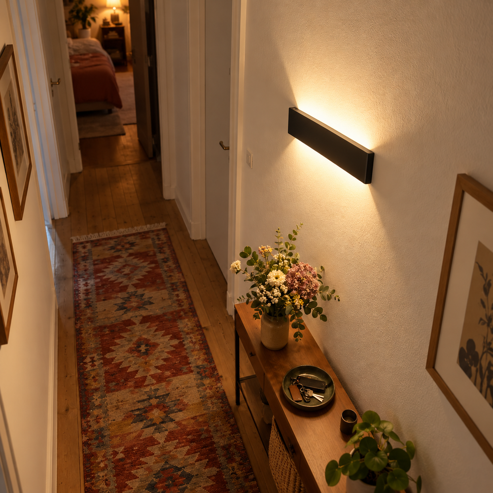 Applique murale LED barre 40 cm, lumière haut et bas #noir