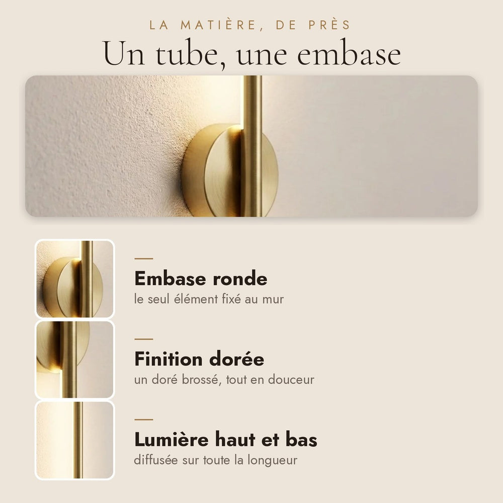 Applique murale chambre sans fil rechargeable, LED - sansfil or50 03c matiere #or-50-cm