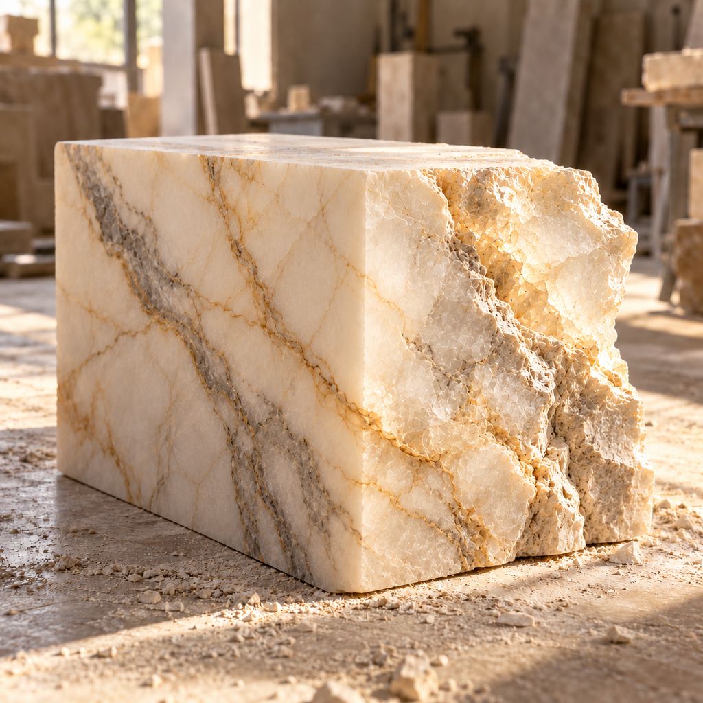 Raw marble block