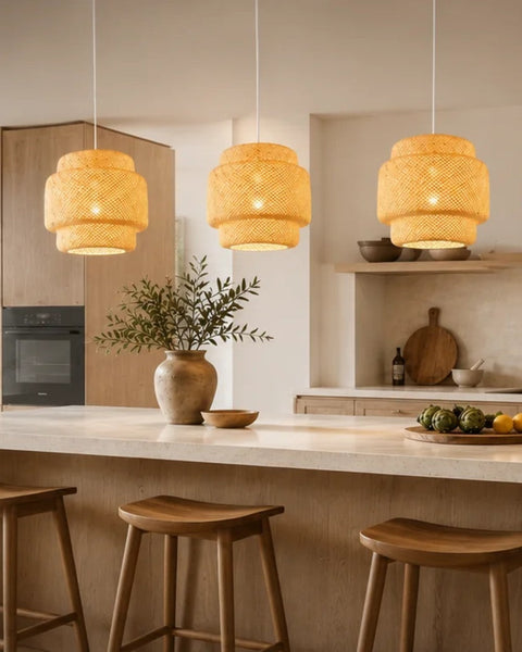 Rattan & bamboo pendant lights