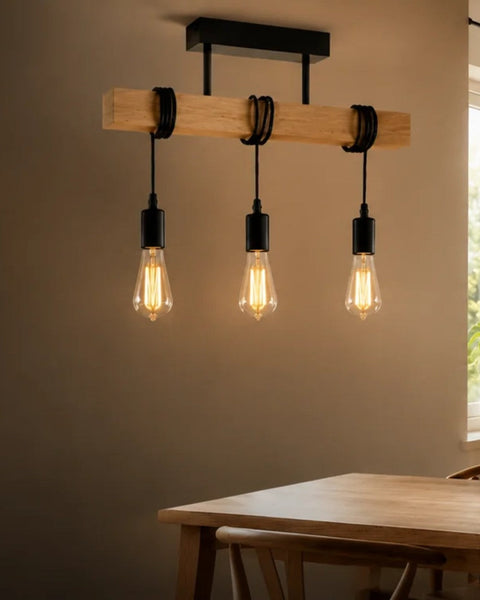 Wooden pendant lights