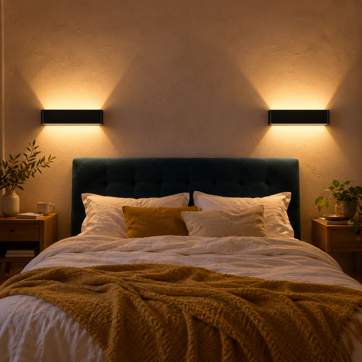 Applique murale LED barre 40 cm, lumière haut et bas #noir