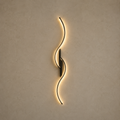 Applique LED ondulée noire allumée, ligne lumineuse continue #60-cm #noir