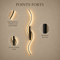 Points forts : ligne lumineuse continue, aluminium noir mat, aucune fixation visible #80-cm #noir