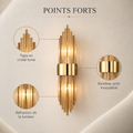 Points forts applique cristal doree #or-petit-modele