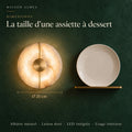 Applique murale chambre en marbre, pierre naturelle, blanc albâtre - alba dimensions 20 cm assiette a dessert #or