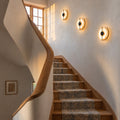 Applique murale chambre en marbre, pierre naturelle, blanc albâtre - alba noir escalier lumiere haute #noir