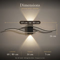Applique murale salon LED, design moderne et simple - applique vague noire dimensions 60 ou 80 cm #noir