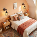 Applique murale chambre en bois, interrupteur, style industriel - bois cage 02 vue de dessus chambre