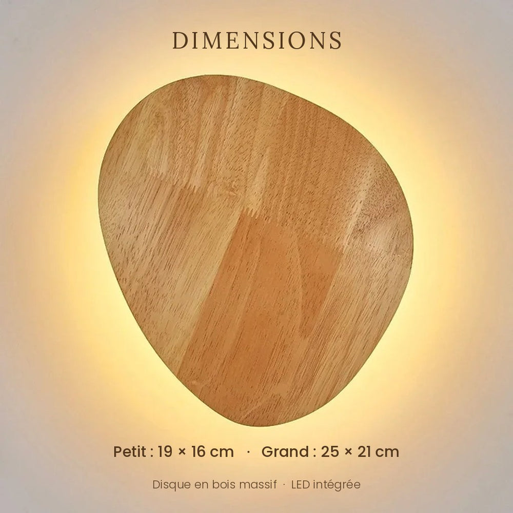 Applique murale chambre en bois, ronde, style nordique - bois ovale 04 dimensions 19x16 ou 25x21 cm #ovale