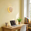 Applique murale chambre en bois, ronde, style nordique - bois ovale 07 bureau jaune #ovale