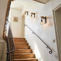 Applique murale salon en bois, vintage rétro, douille E27 - bois retro 06 cage d escalier