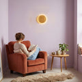 Applique murale chambre en bois, ronde, style nordique - bois rond 04 coin lecture lilas #rond