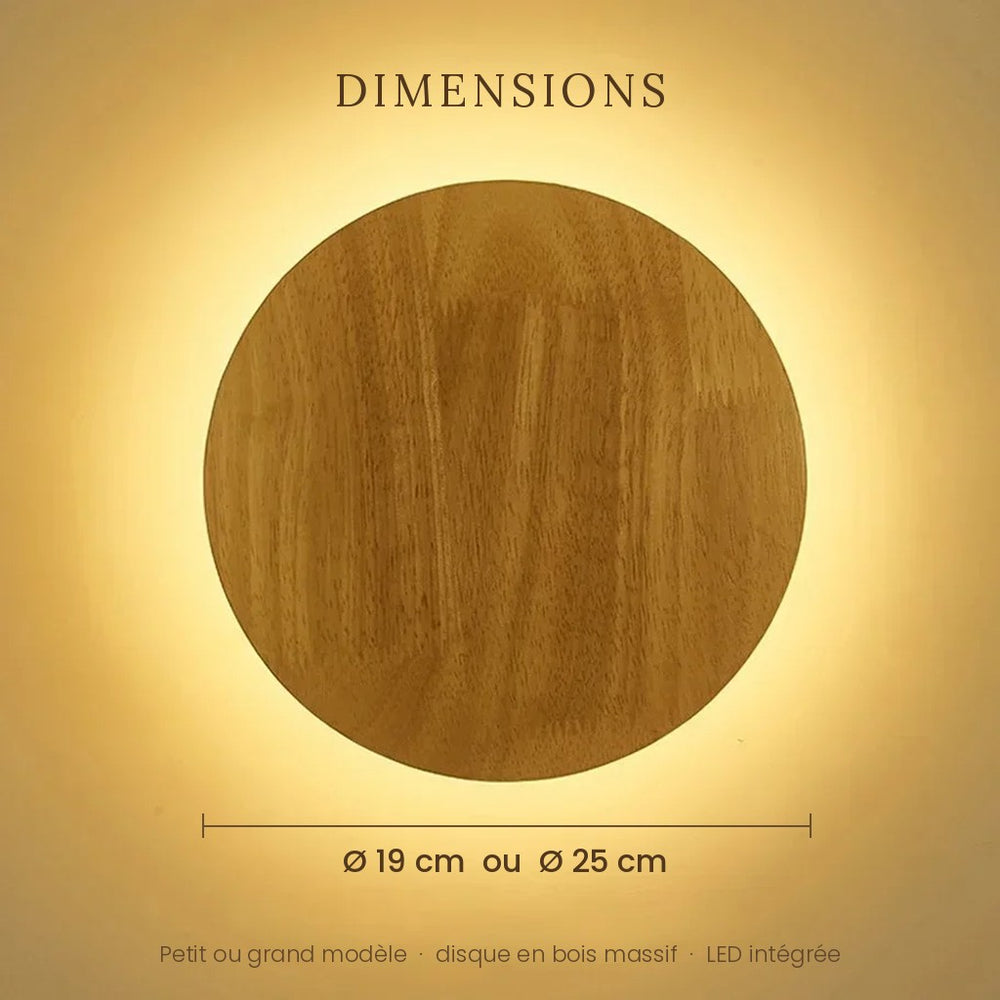 Applique murale chambre en bois, ronde, style nordique - bois rond 05 dimensions 19 ou 25 cm #rond