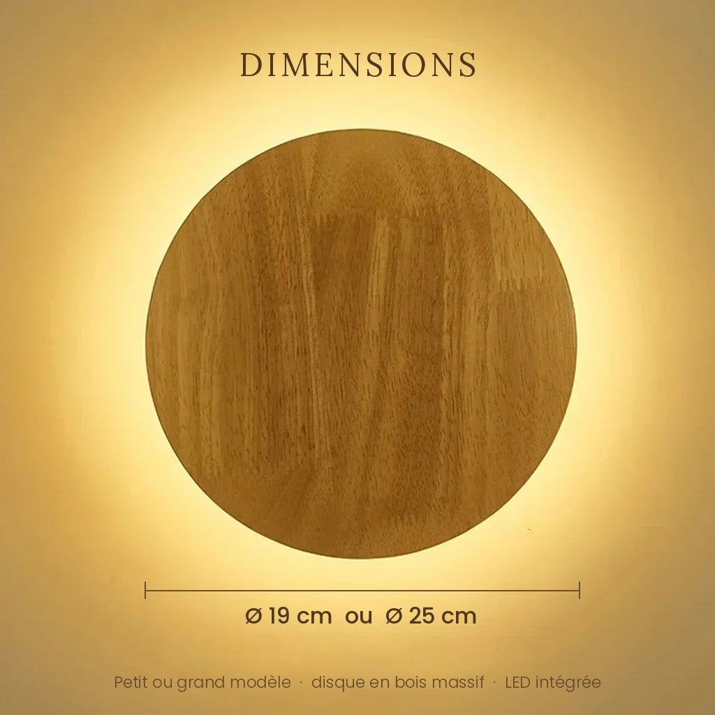 Applique murale chambre en bois, ronde, style nordique - bois rond 05 dimensions 19 ou 25 cm #rond