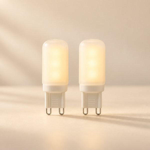 Warm white G9 LED bulb, pack of 2, soft 2700 K light