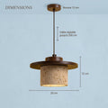 Suspension salon travertin et bois, salle à manger, Ø 20 cm - disque bois dimensions bleu poudre