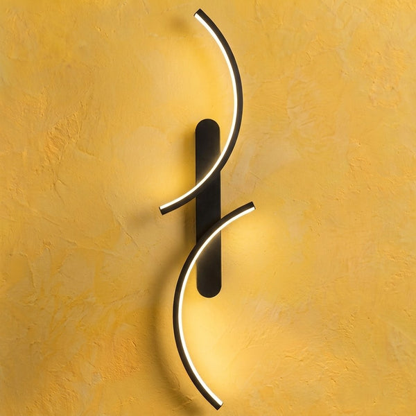 C-shaped LED wall light for living room, minimalist design