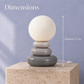 Lampe à poser galets empilés en céramique grise, globe effet lune #gris