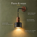 Applique murale chambre en travertin, douille E27 - onyx m infographie #pierre-noire