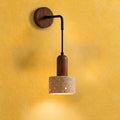 Applique murale chambre en travertin, douille E27 - onyx p fond jaune #travertin-beige