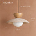 Suspension disque en travertin et bois clair #bois-clair