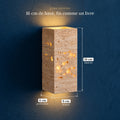 Applique murale chambre tête de lit, travertin, lumière chaude - reva 16 taille bloc bleu #16-cm