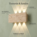 Applique murale salon en travertin, pierre naturelle, wabi sabi - sabi g infographie