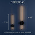 Applique murale chambre sans fil rechargeable, LED - sansfil n80 14 dimensions 50 et 80 cm #noir-80-cm