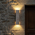 Applique murale intérieur et extérieur, travertin, LED 18 W - sol 06 mur de vieille pierre la nuit