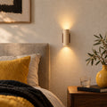 Applique murale chambre travertin et bois, style vintage - tessa 02 chambre coussin jaune