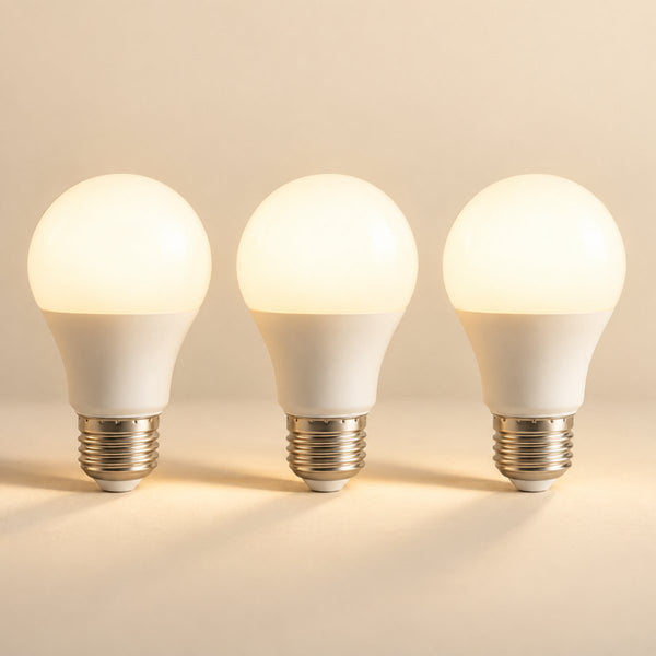Warm white E27 LED bulb, pack of 3, soft 2700 K light