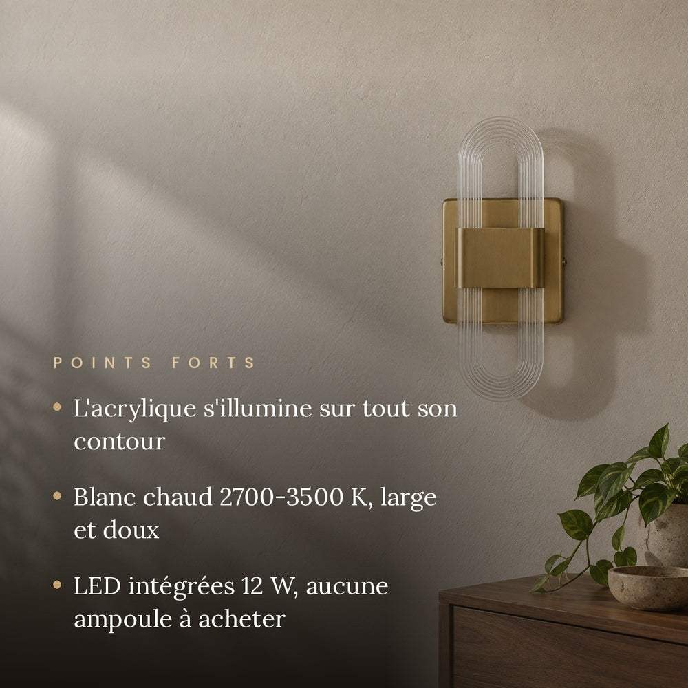 Applique murale chambre tête de lit LED, lumière chaude - v8 points forts guide de lumiere #dore