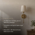 Applique murale chambre abat-jour tissu doré, style campagne - v9 points forts un abat jour en tissu